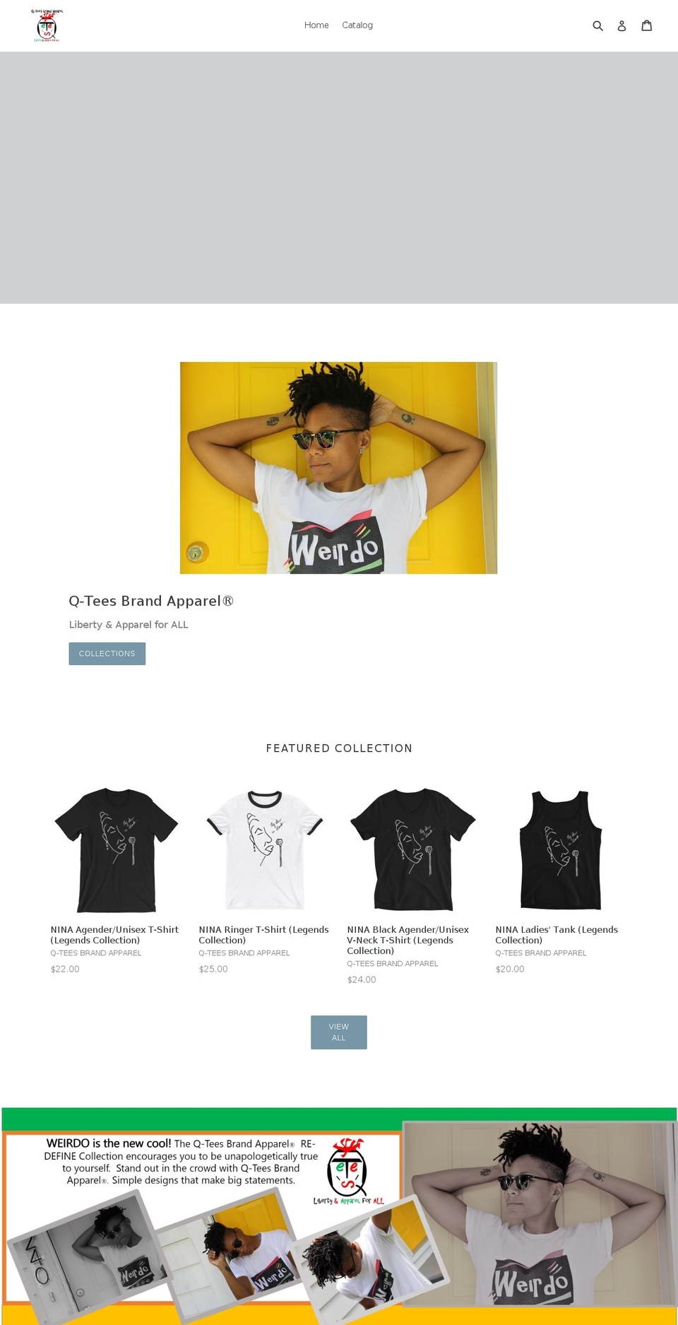 qteesbrand.com shopify website screenshot