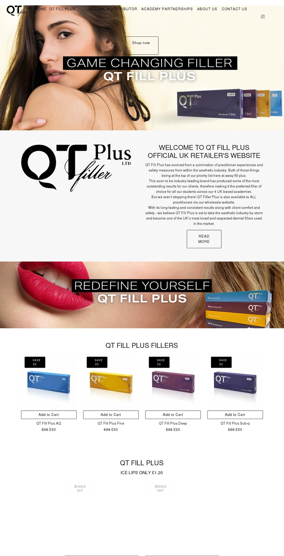 qtfillplus.com shopify website screenshot