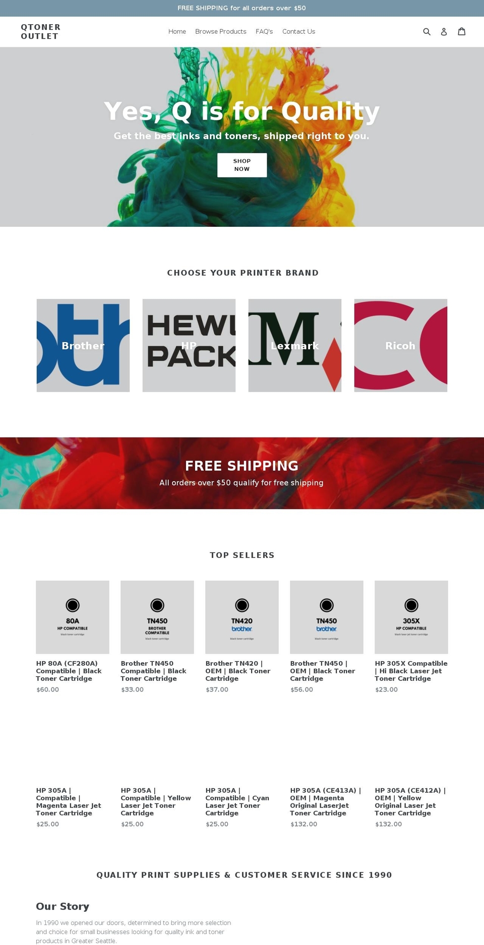 qtoner.com — Shopify storefront screenshot