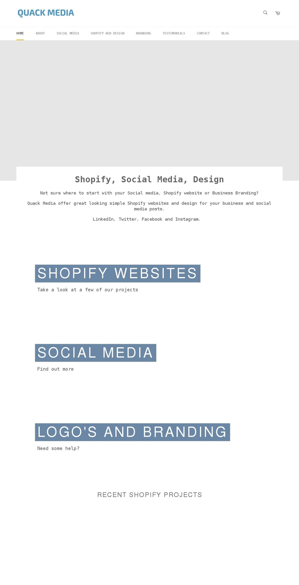 quackmedia.co.uk shopify website screenshot
