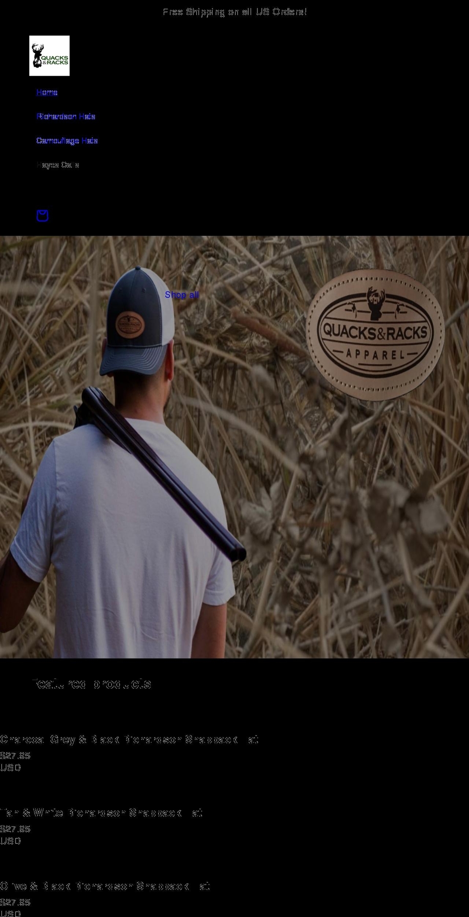quacksandracks.com shopify website screenshot