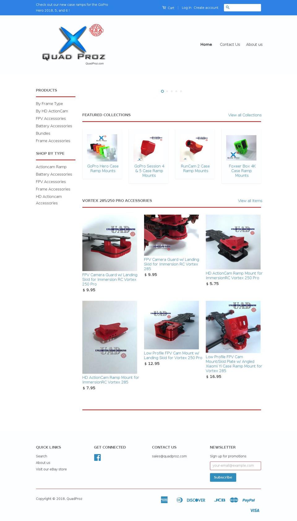 quadproz.net shopify website screenshot