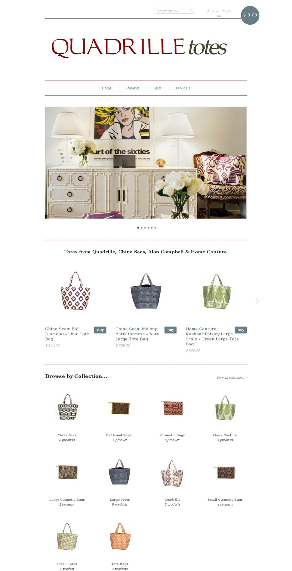 quadrilletotes.com — Shopify storefront screenshot