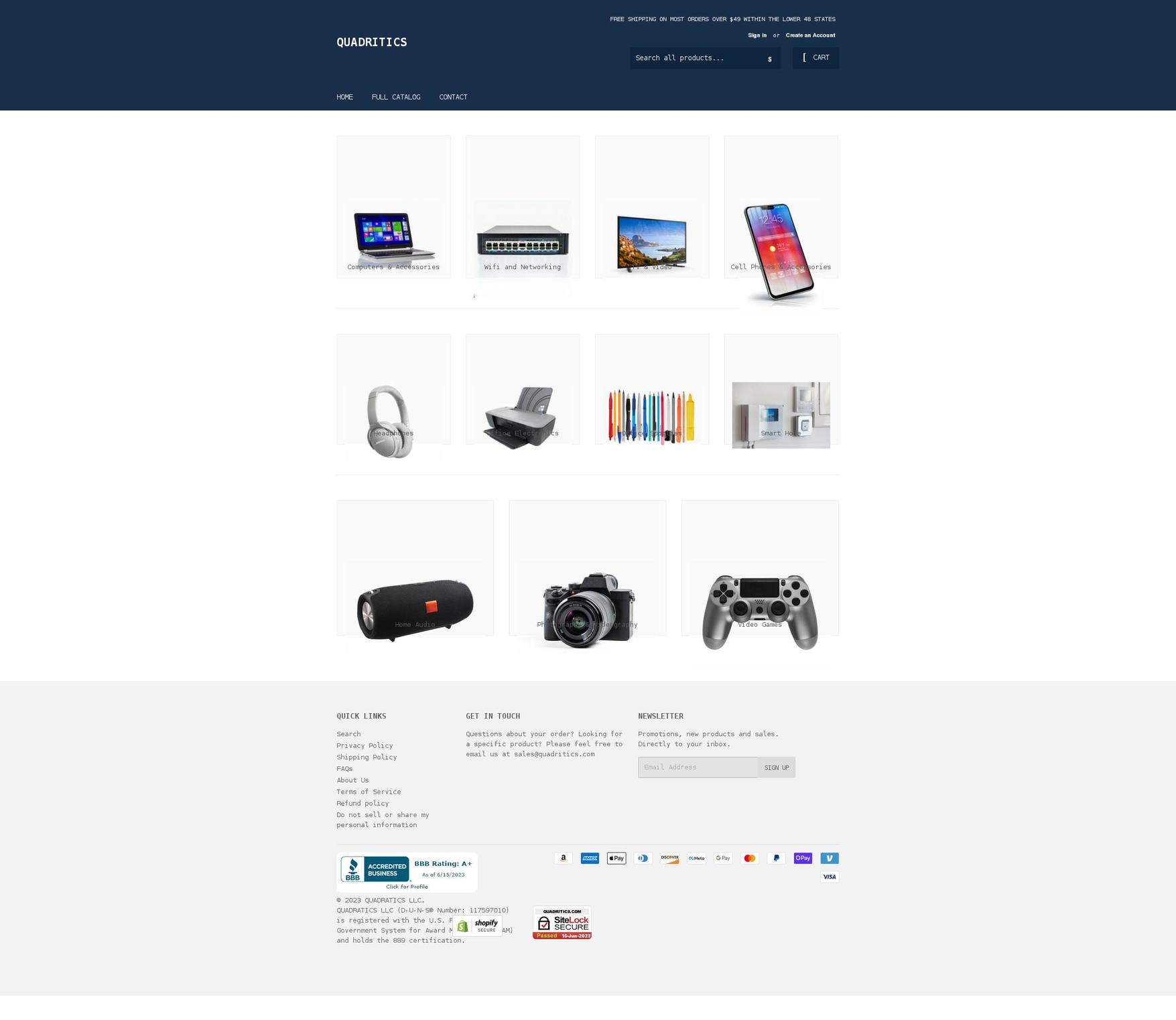quadritics.com shopify website screenshot