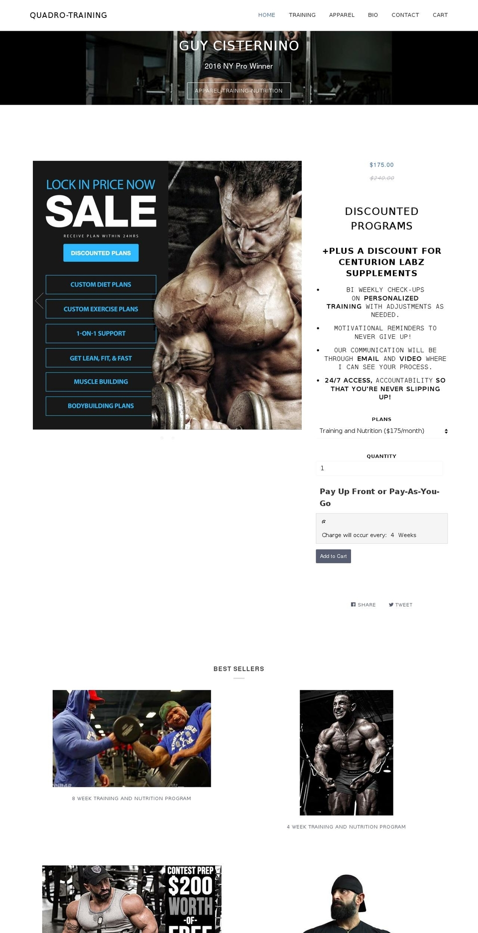 quadrotraining.com shopify website screenshot
