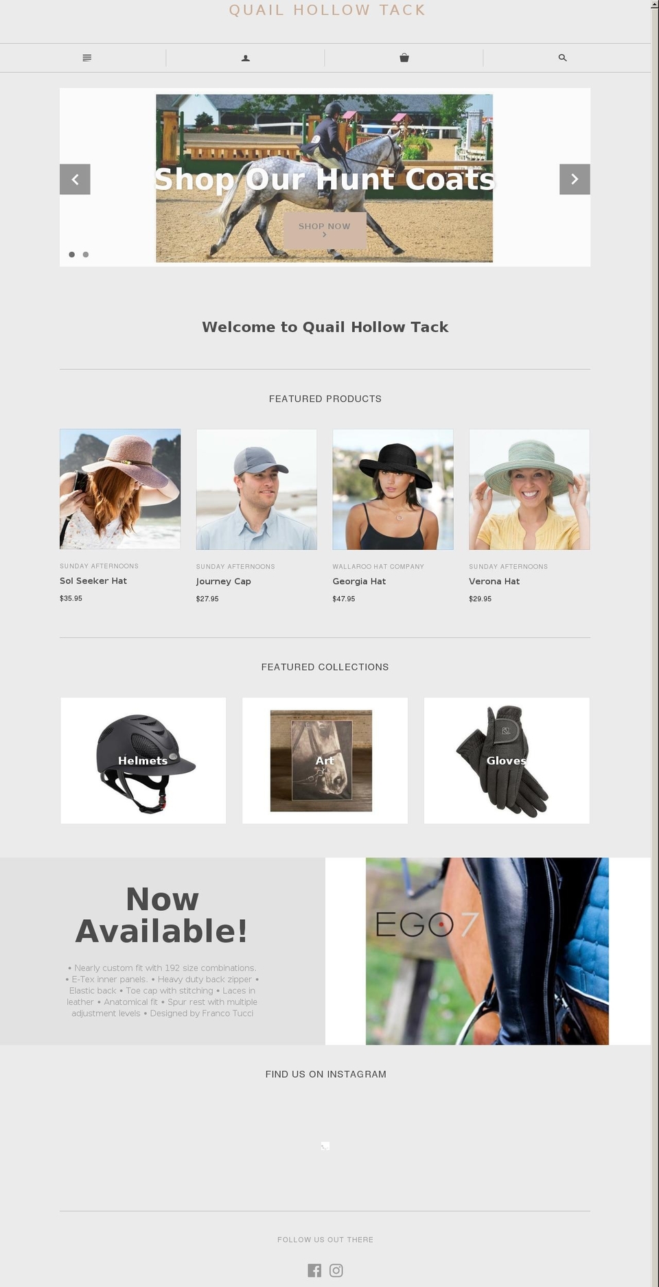 quailhollowtack.com shopify website screenshot