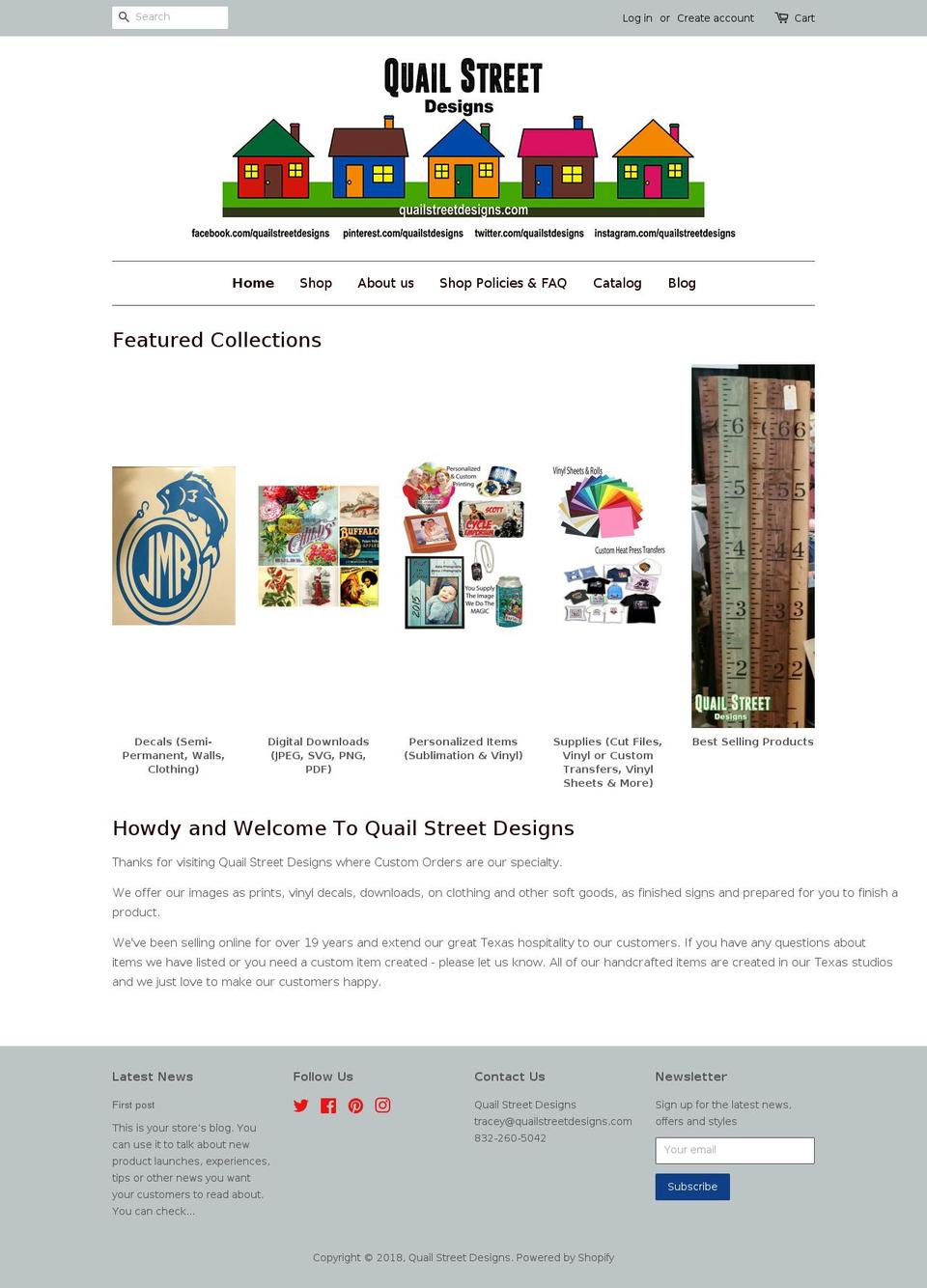 quailstreetdesigns.com shopify website screenshot