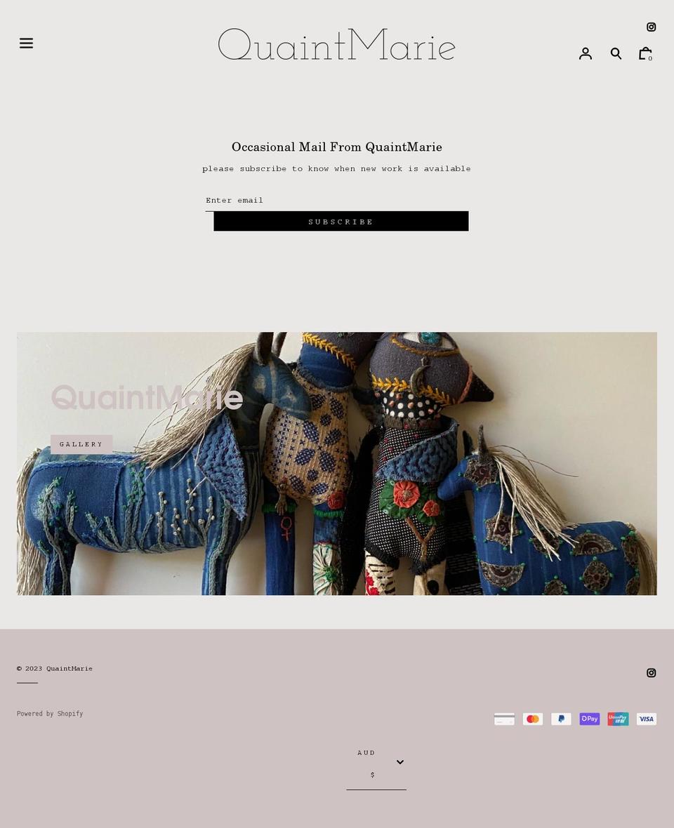 quaintmarie.com shopify website screenshot