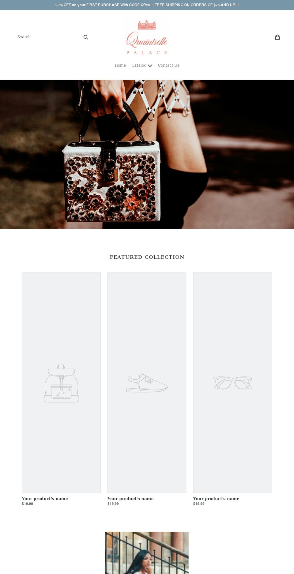 quaintrellepalace.com — Shopify storefront screenshot