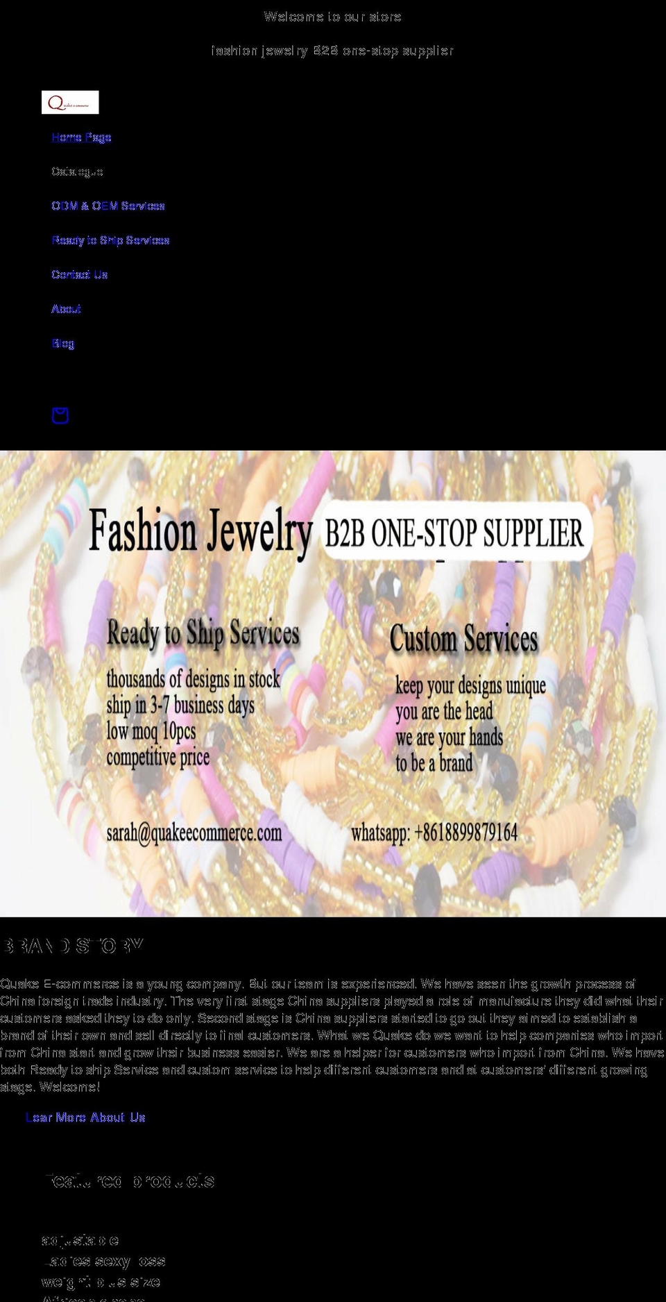quakeecommerce.com shopify website screenshot