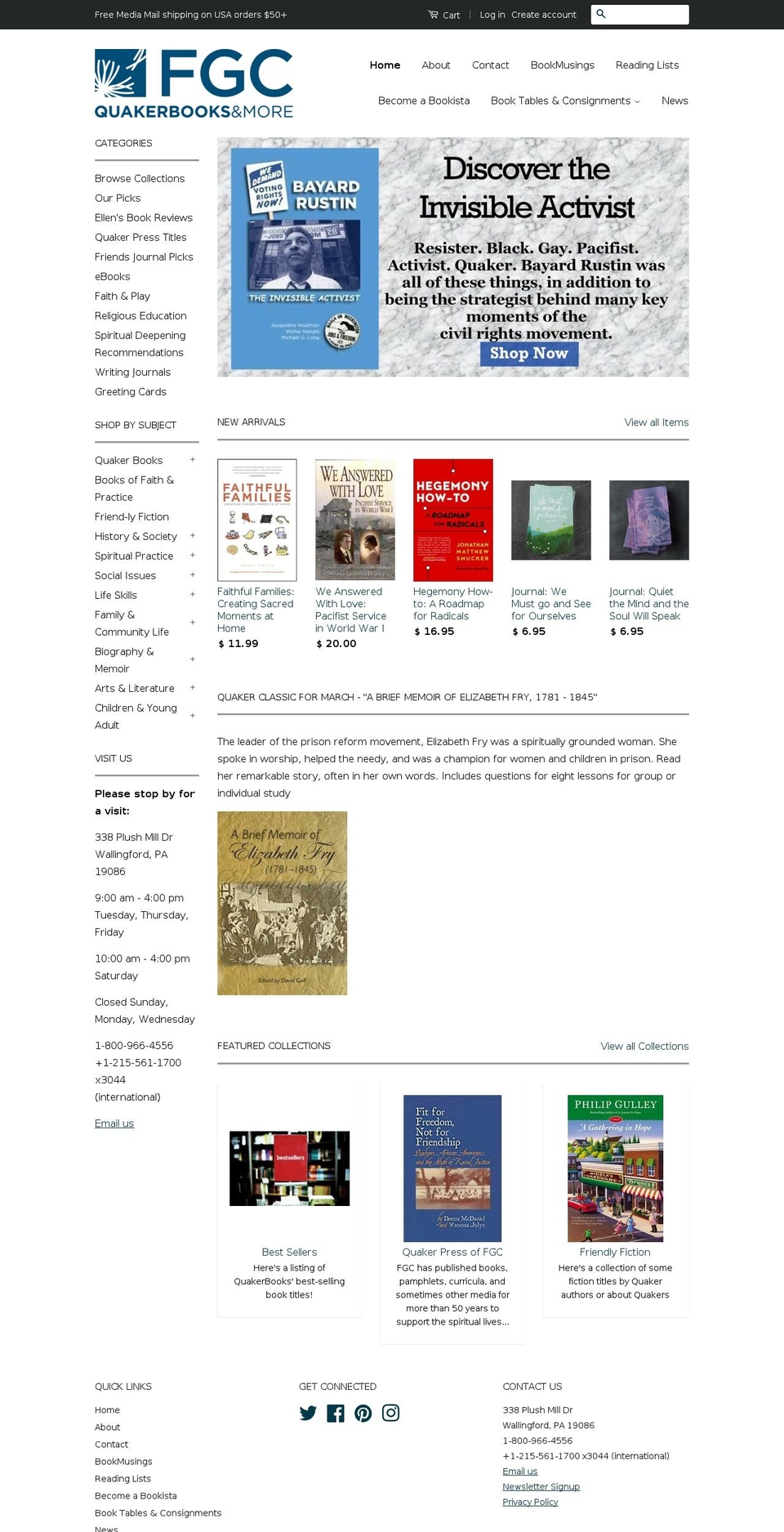 quakerbooks.org shopify website screenshot
