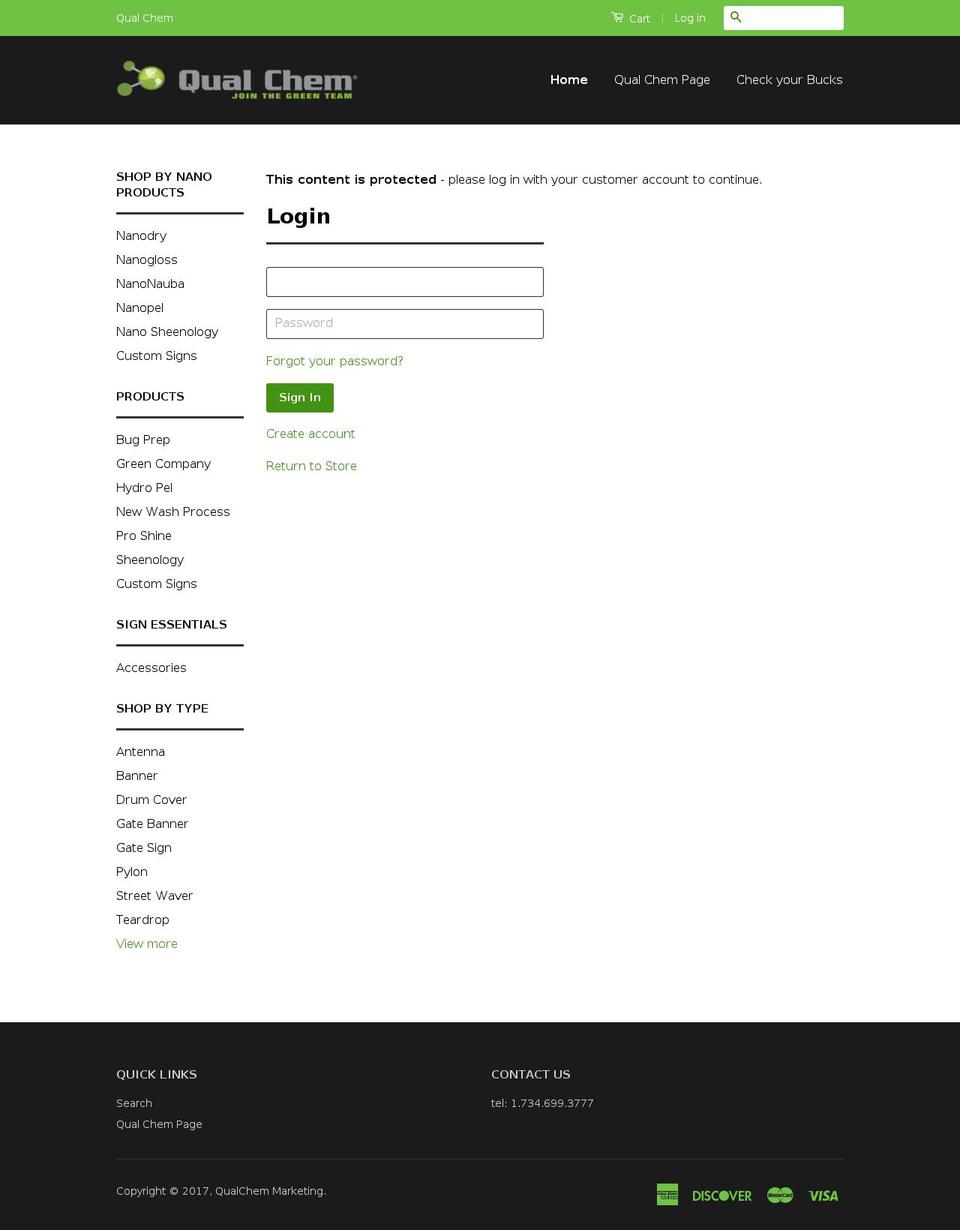 qualchemsigns.biz shopify website screenshot