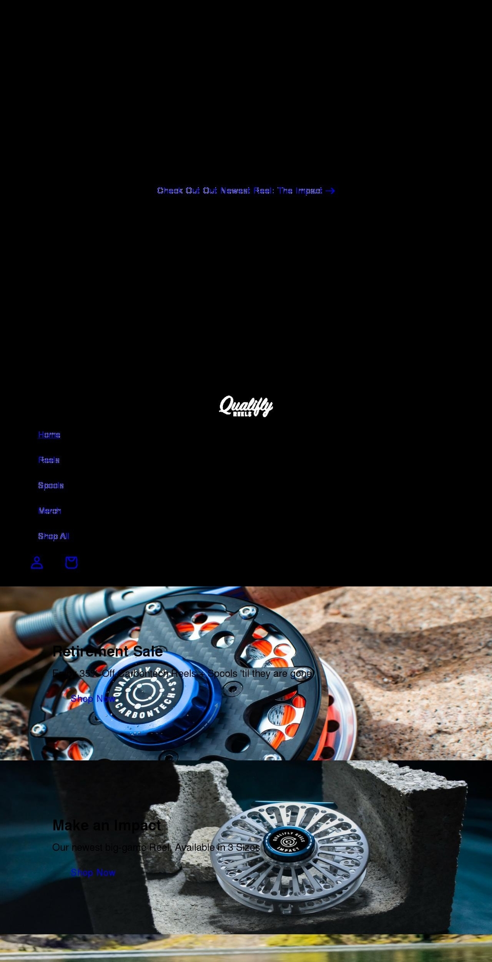 qualiflyreels.com shopify website screenshot