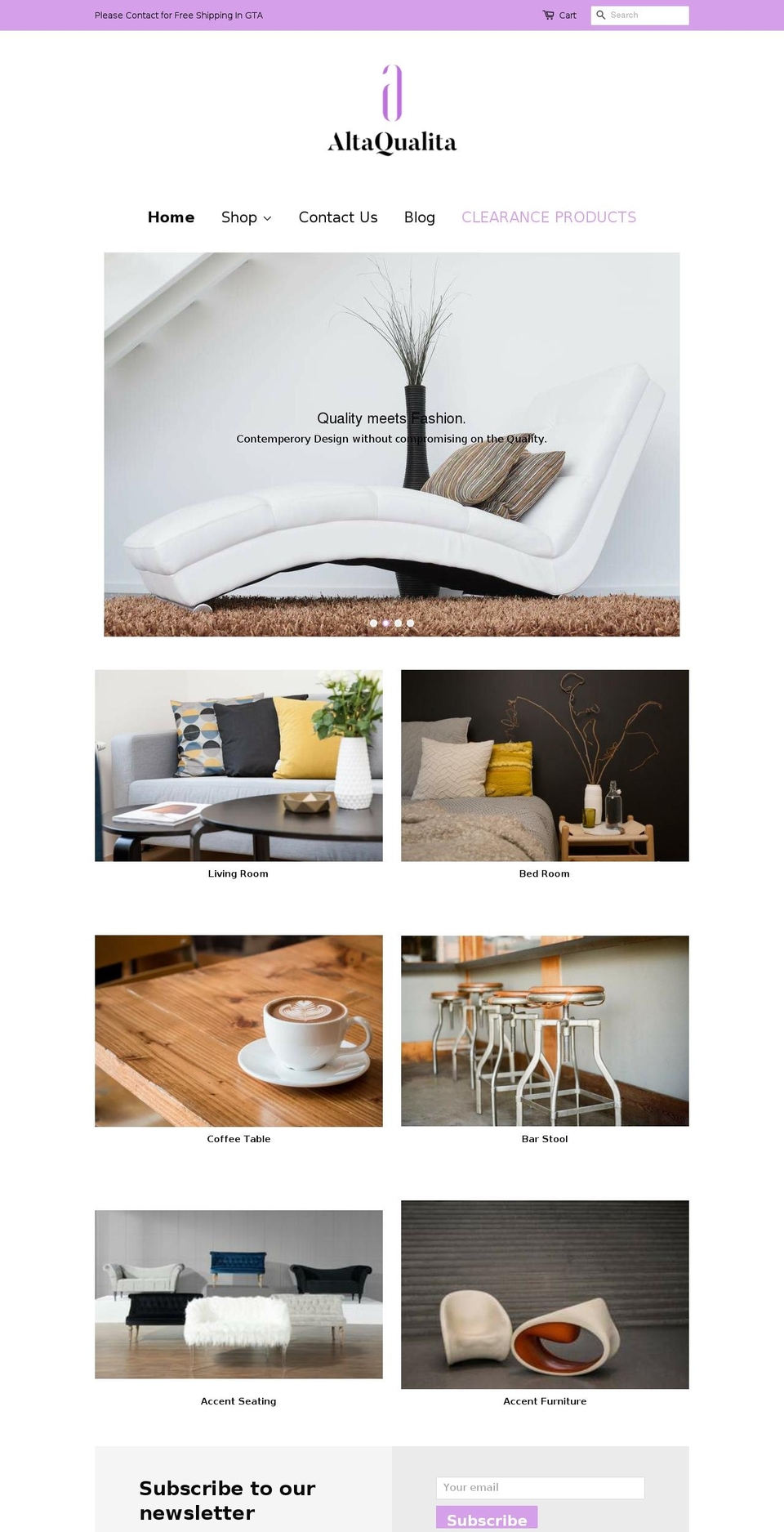 qualitafurniture.com — Shopify storefront screenshot