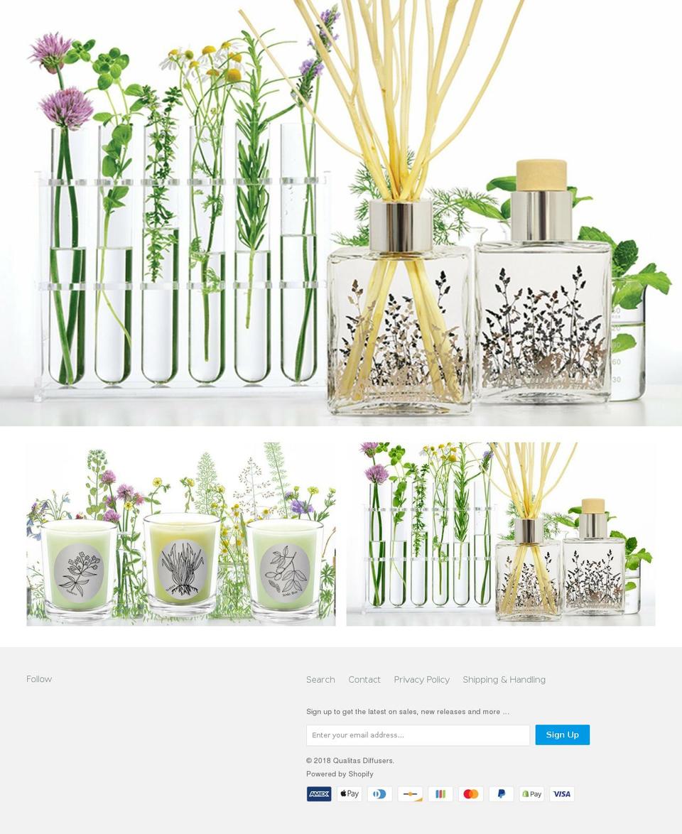 qualitasroomsprays.com shopify website screenshot
