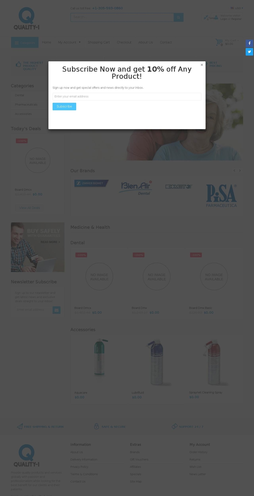 Live 4\/11 Shopify theme site example quality-1dental.com