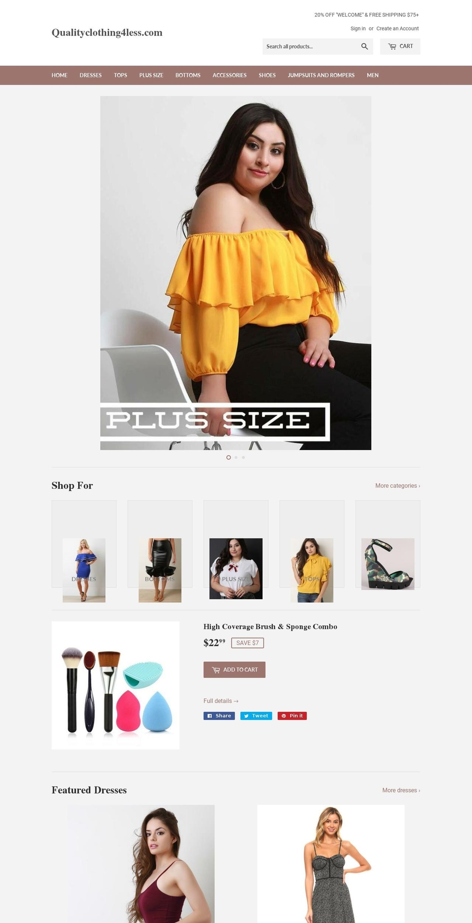 qualityclothing4less.com — Shopify storefront screenshot