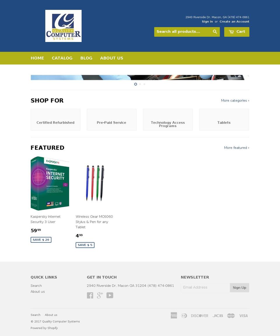 qualitycomputeroutlet.com shopify website screenshot