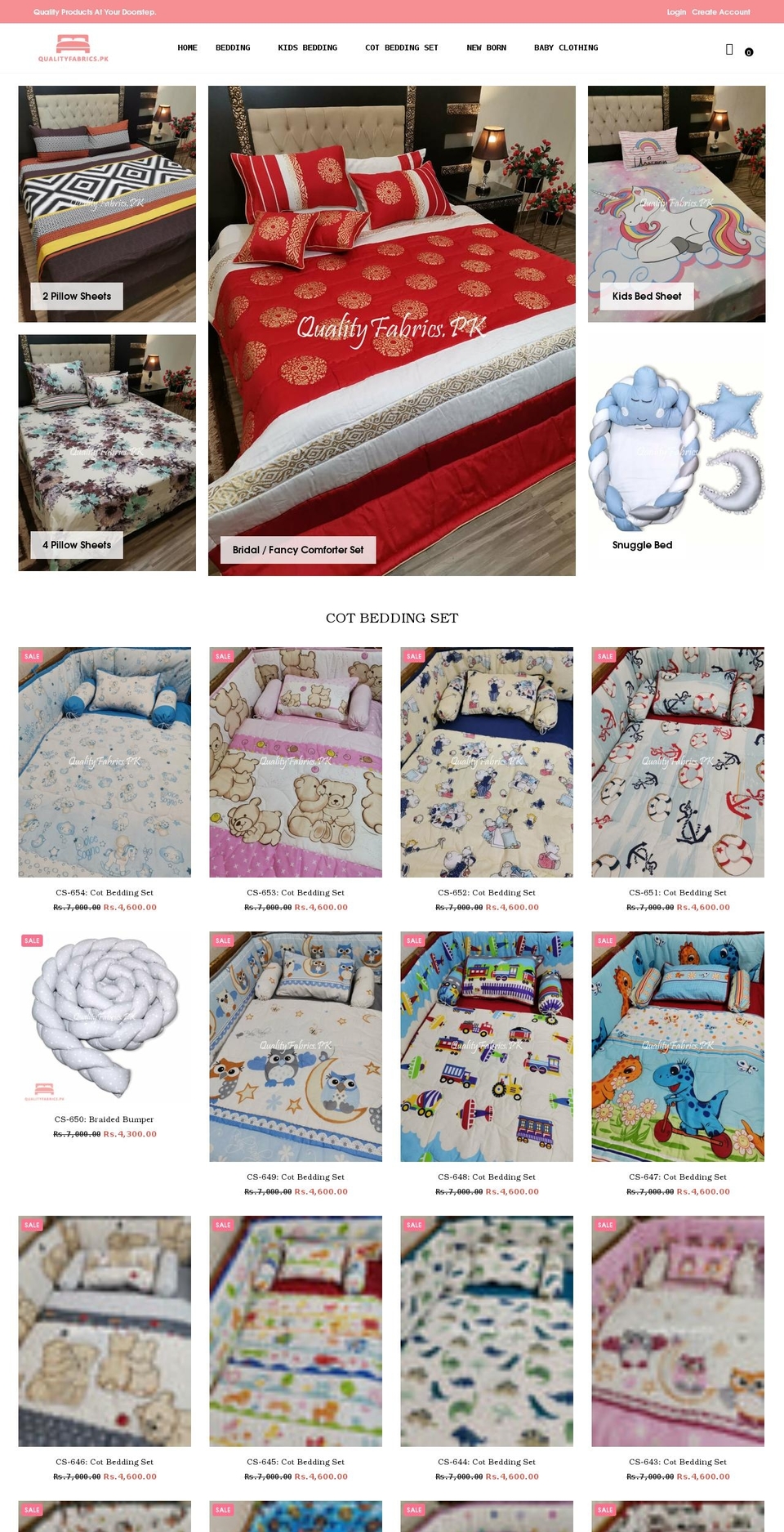 qualityfabrics.pk shopify website screenshot