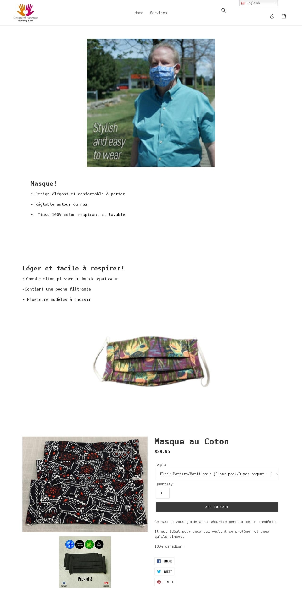 qualityfamilyhomecare.ca shopify website screenshot