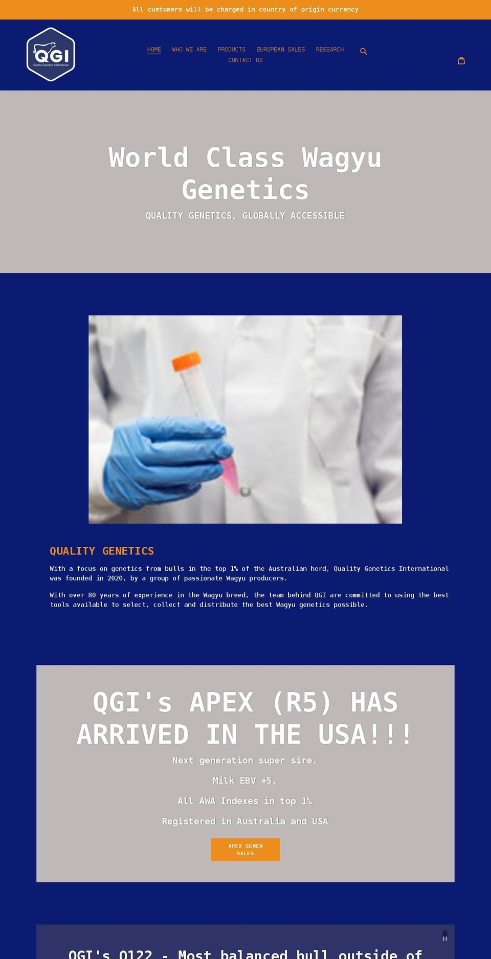 qualitygenetics.com.au shopify website screenshot