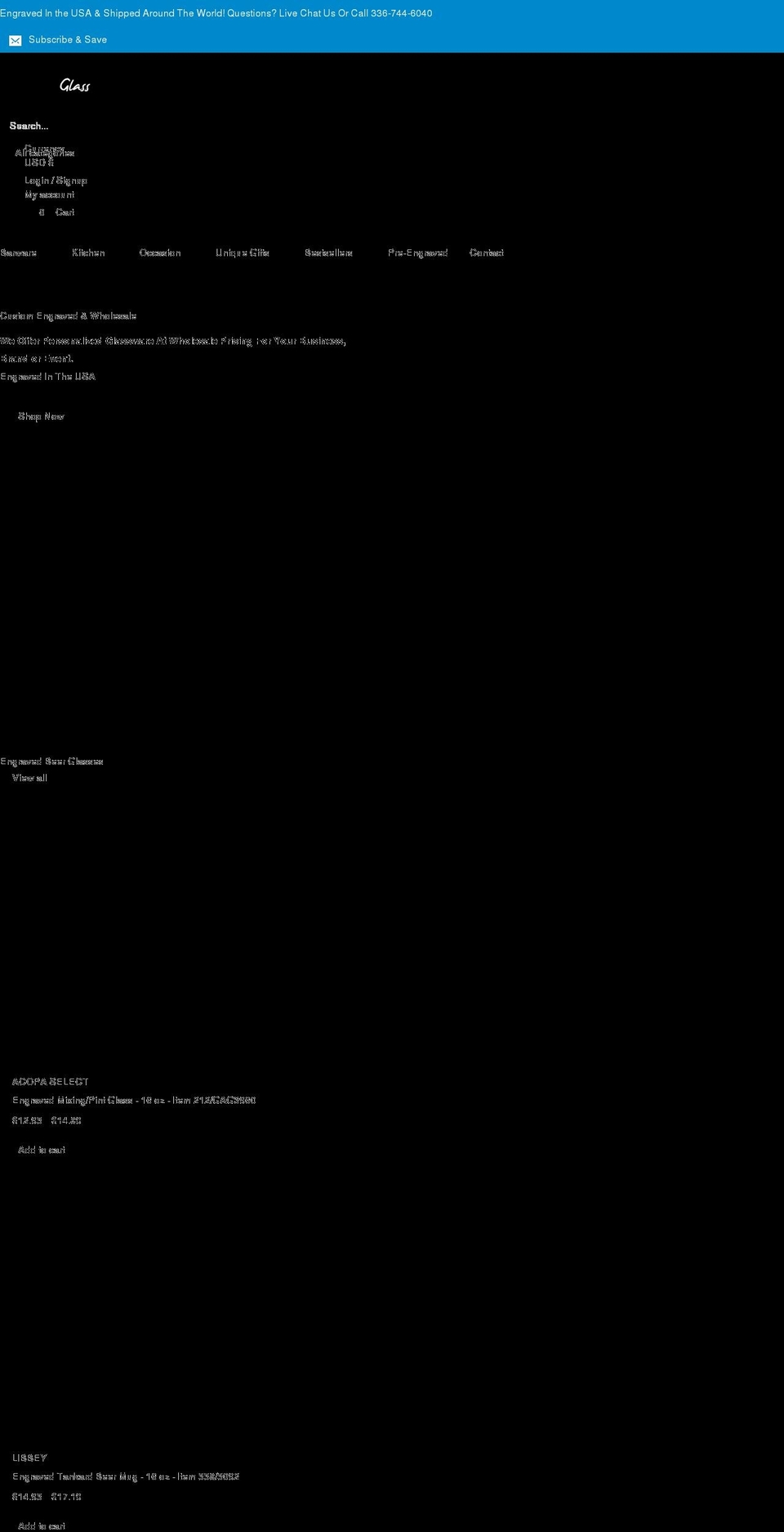 qualityglassengraving.com shopify website screenshot