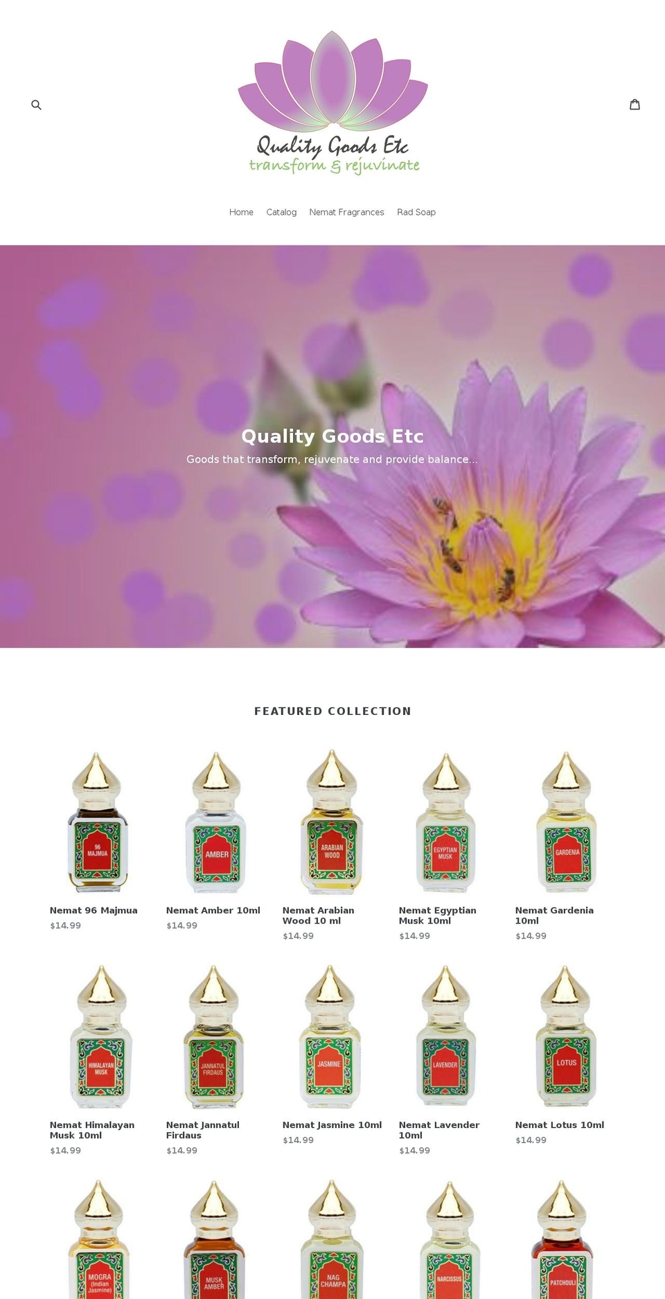 qualitygoodsetc.com — Shopify storefront screenshot