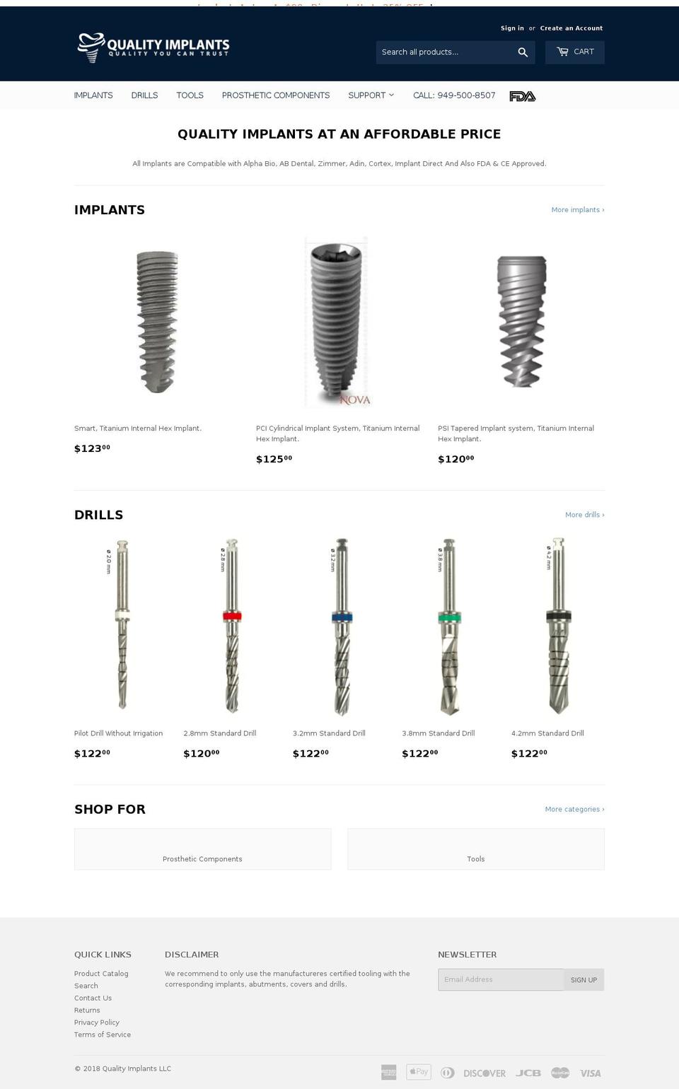 Copy of Custom - Production::V4 Shopify theme site example qualityimplantsllc.com