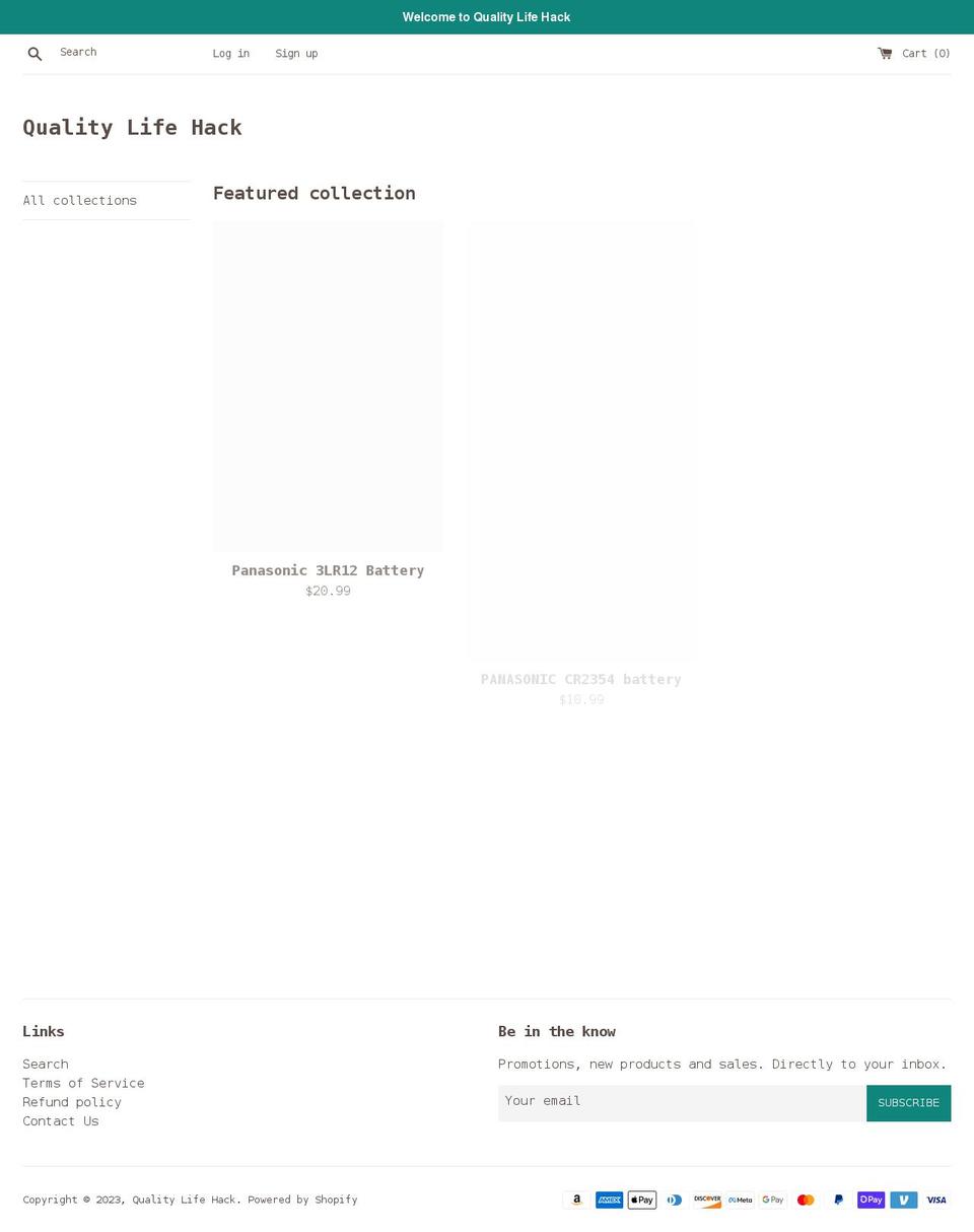 qualitylifehack.com shopify website screenshot