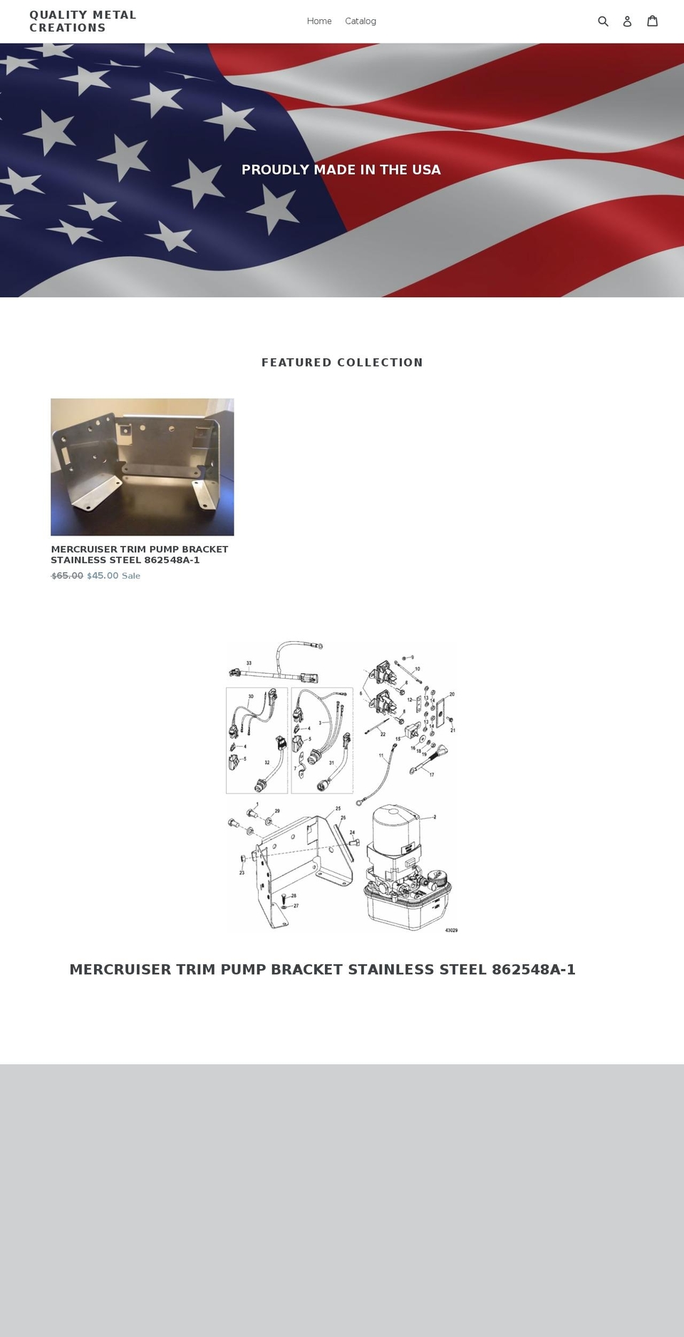 qualitymetalcreations.com — Shopify storefront screenshot