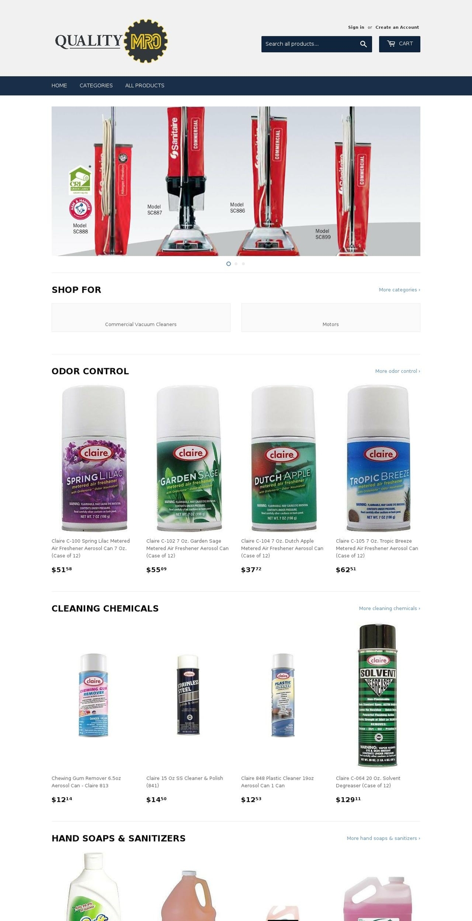 qualitymro.com shopify website screenshot