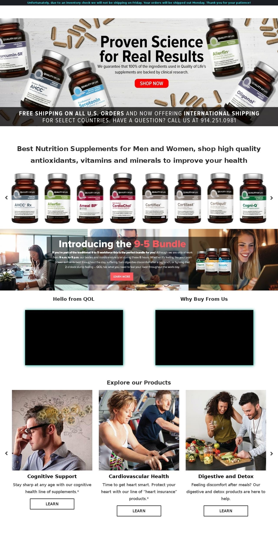 qualityoflife.net shopify website screenshot