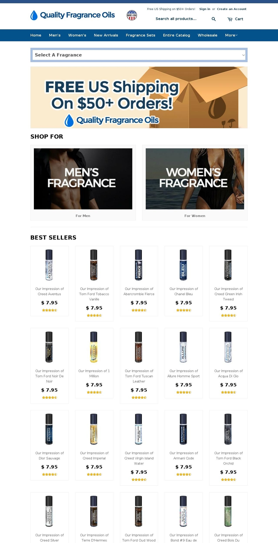 qualityperfumeoil.com shopify website screenshot