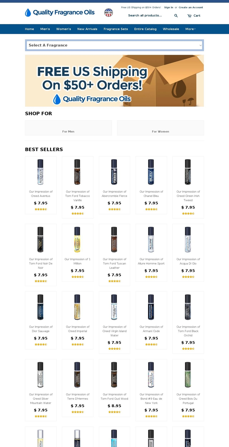 qualityperfumeoils.com shopify website screenshot