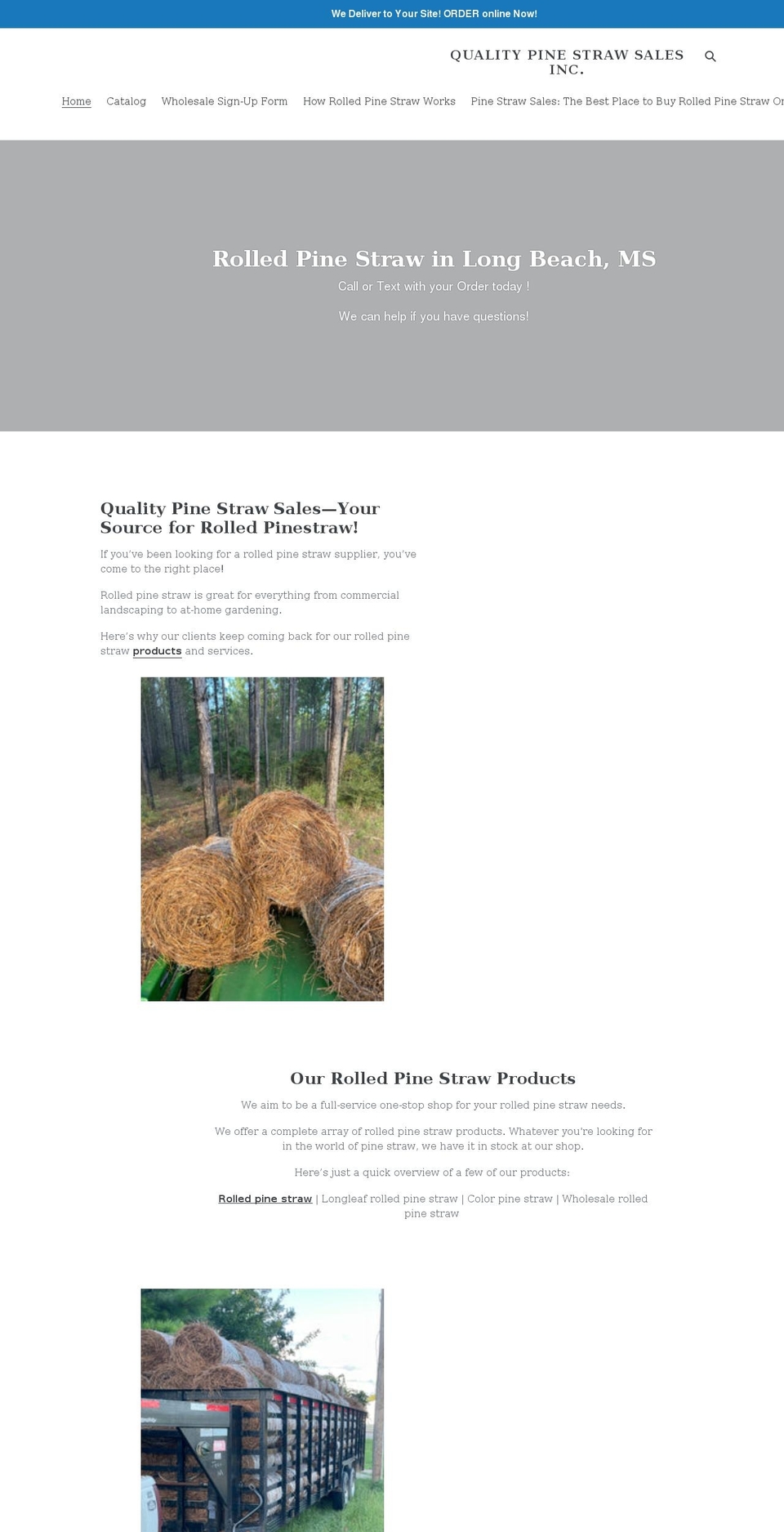 qualitypinestrawsales.com shopify website screenshot