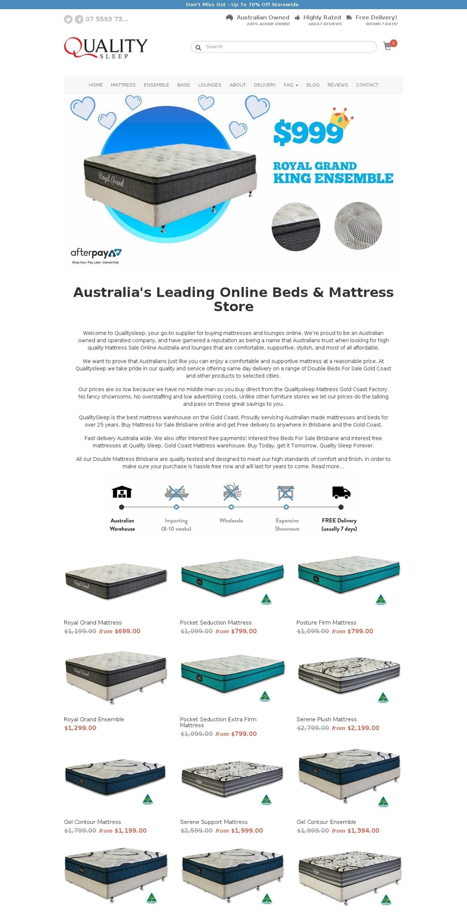 qualitysleep.com.au shopify website screenshot