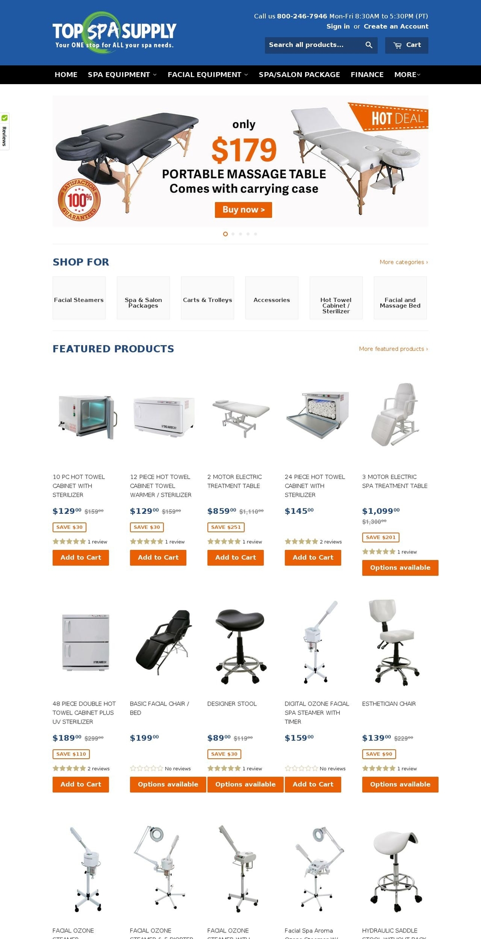 qualityspaequipment.com shopify website screenshot