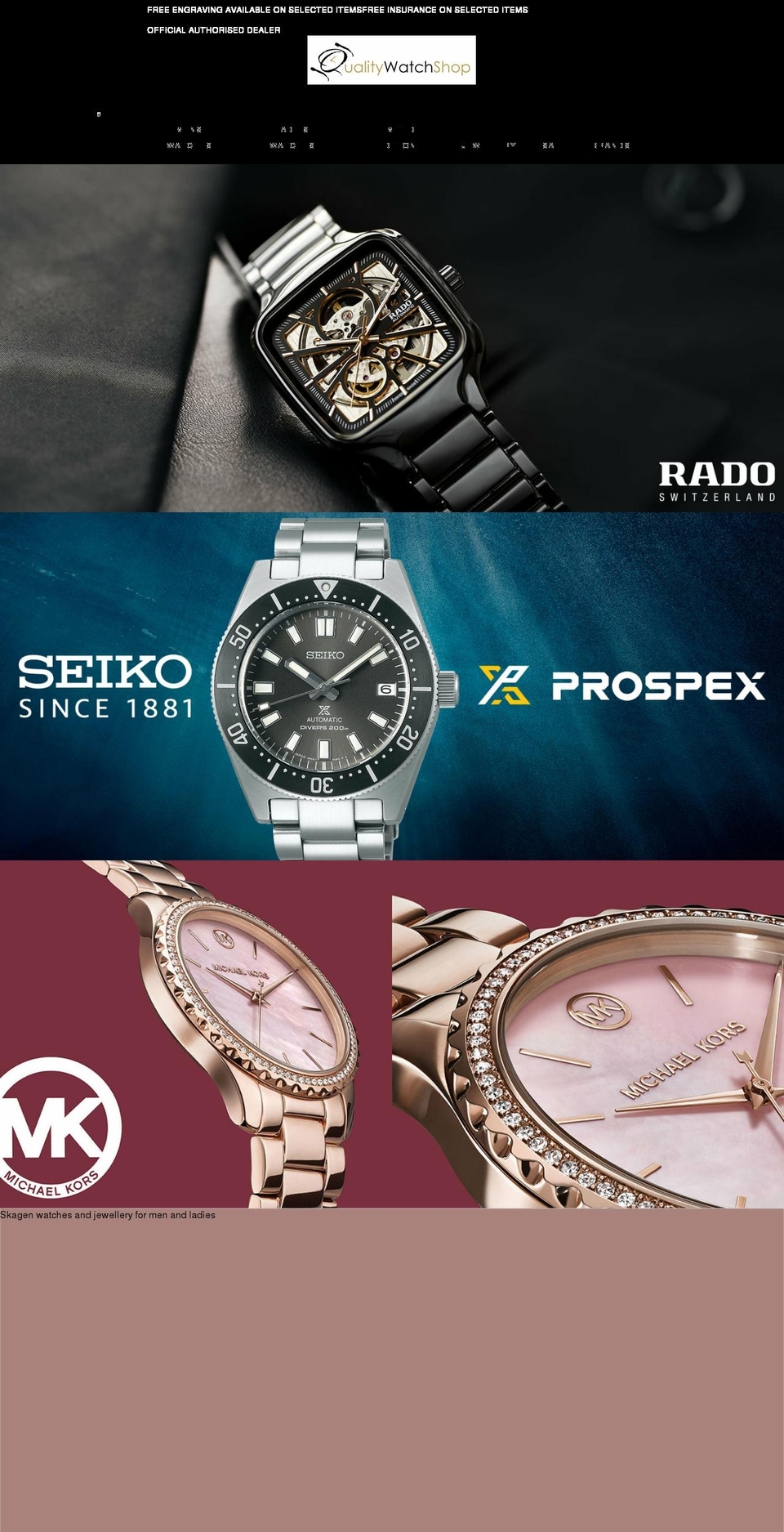 qualitywatchshop.com shopify website screenshot