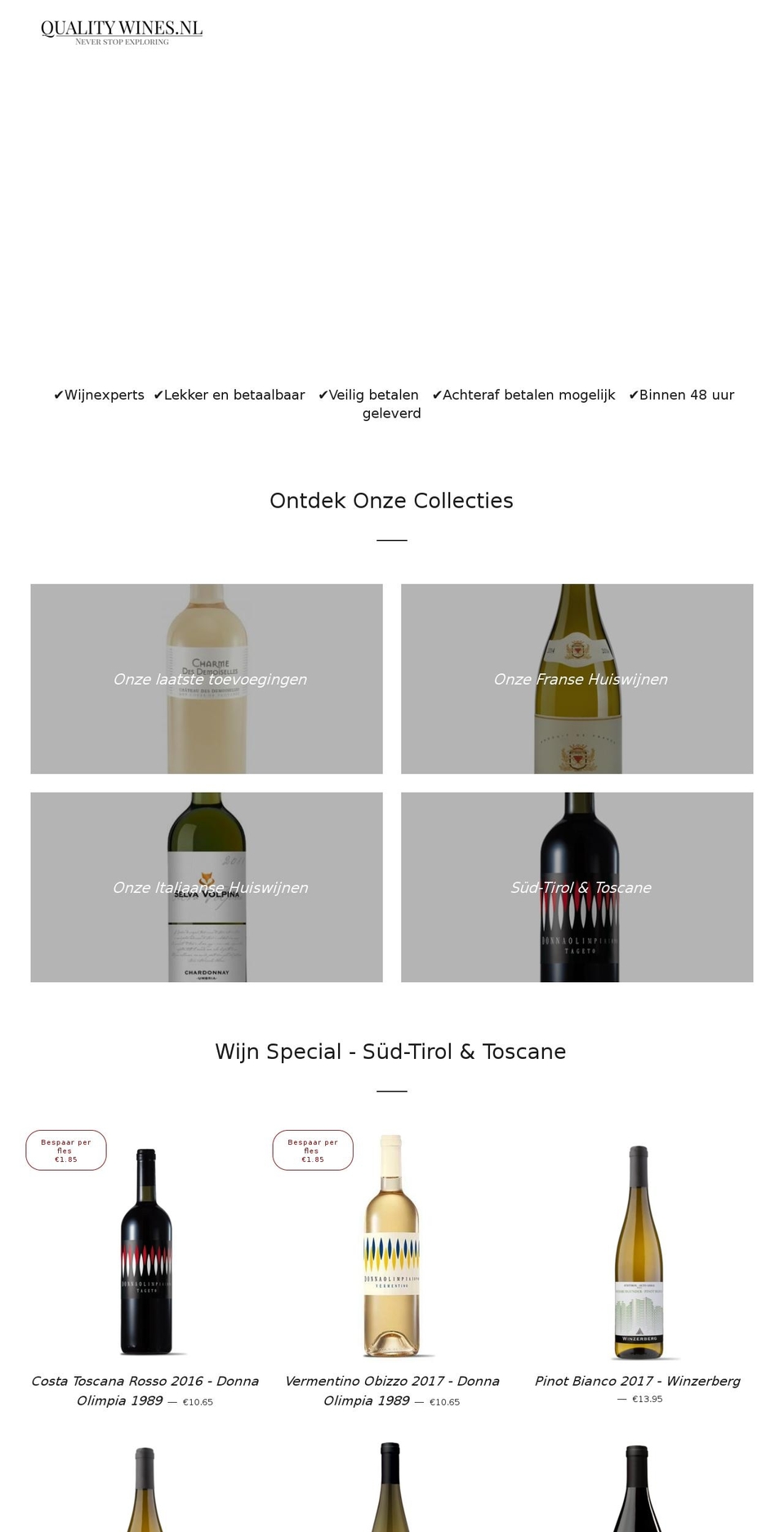 qualitywines.nl shopify website screenshot