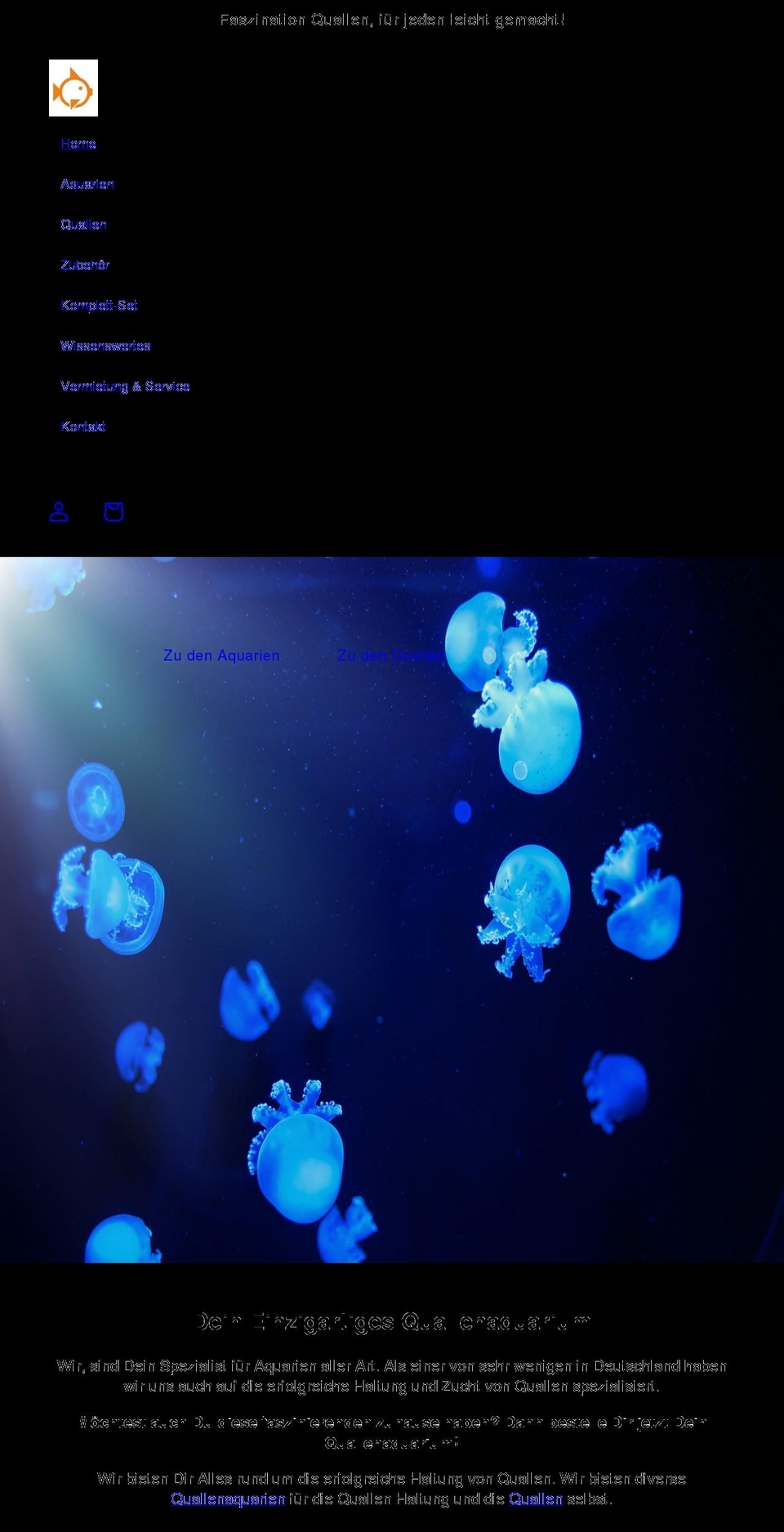 quallen-aquarium.com shopify website screenshot