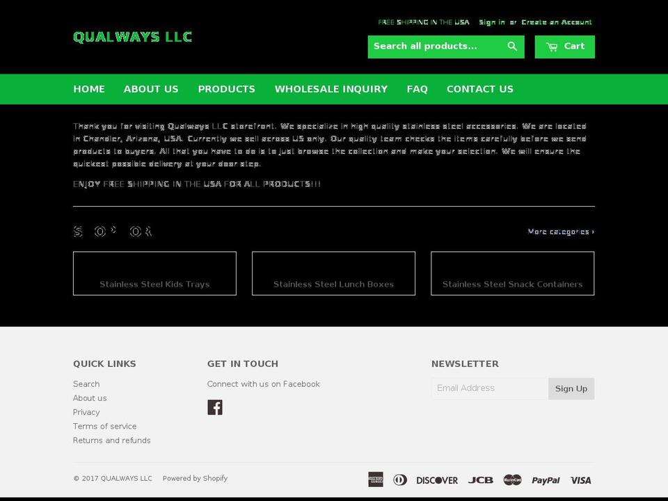 qualways.com shopify website screenshot