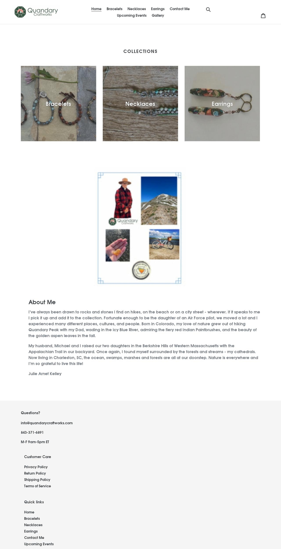 quandarycraftworks.com shopify website screenshot