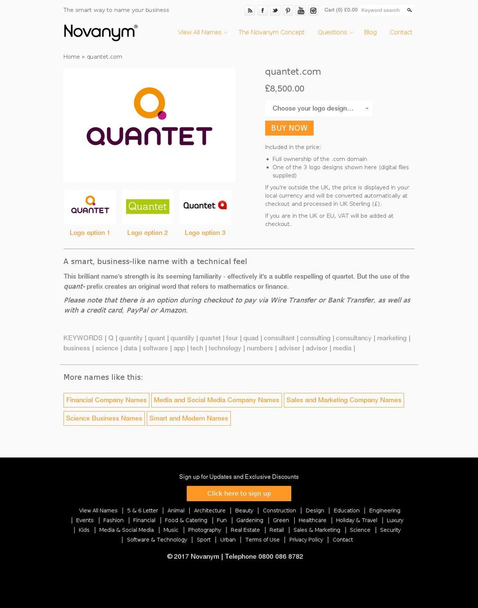 quantet.com shopify website screenshot