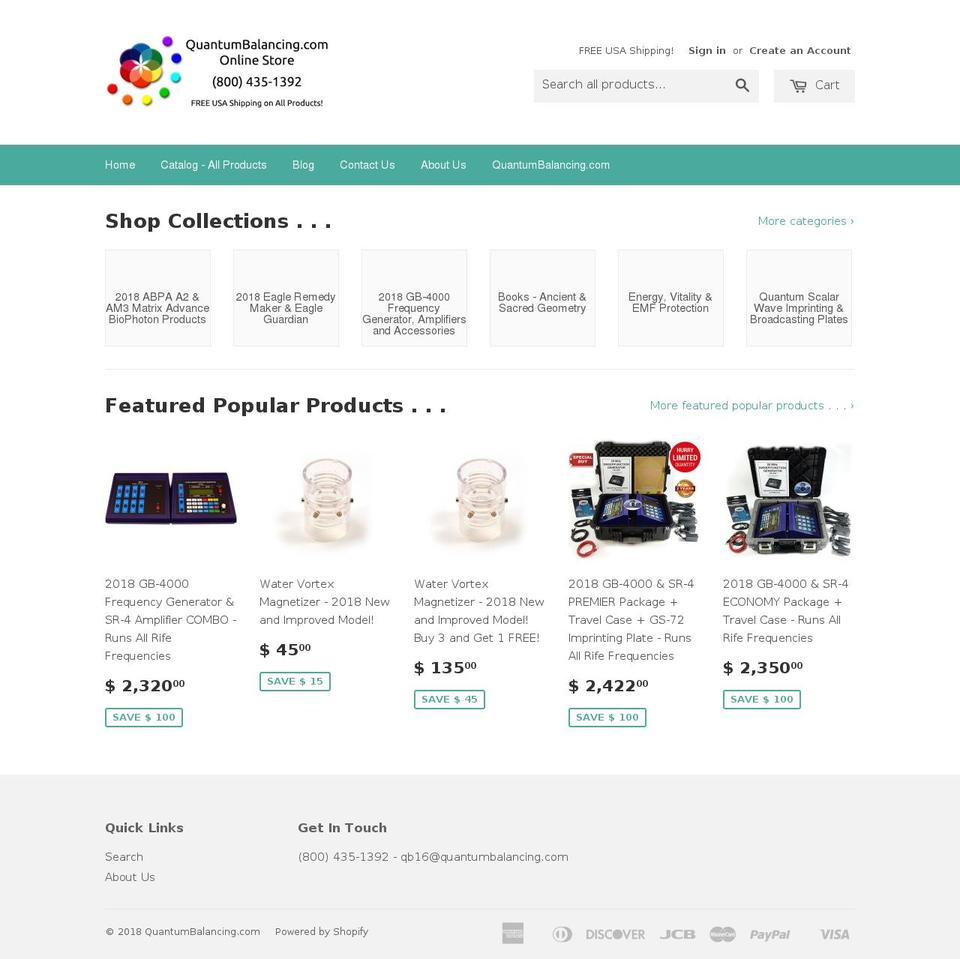 quantumlimitless.com — Shopify storefront screenshot