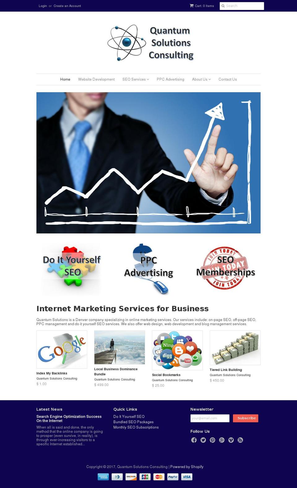 quantumwebsolution.com shopify website screenshot