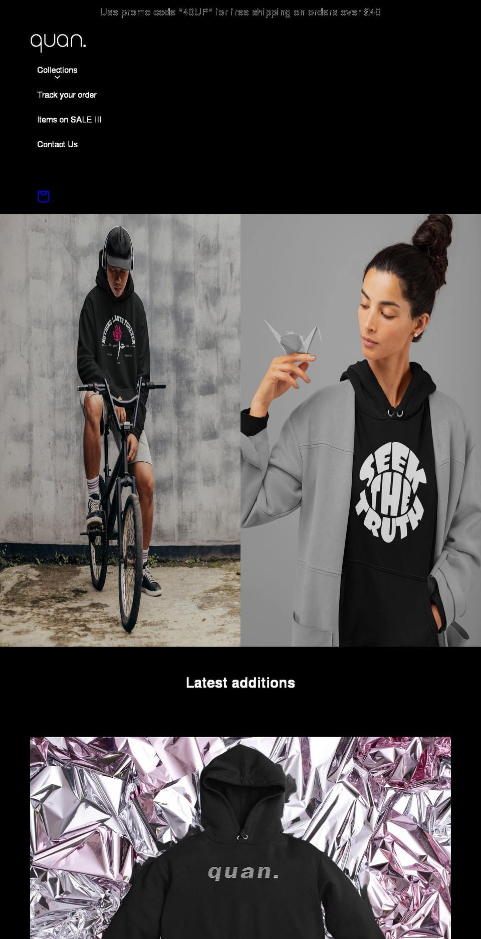 quanwear.com shopify website screenshot