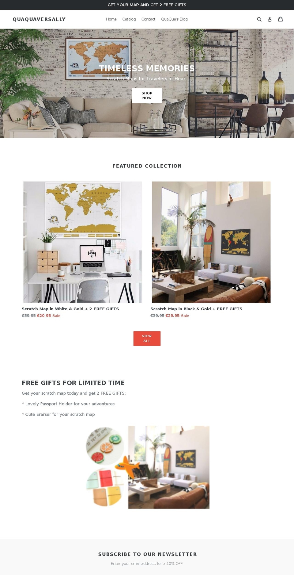 quaquaversally.com shopify website screenshot