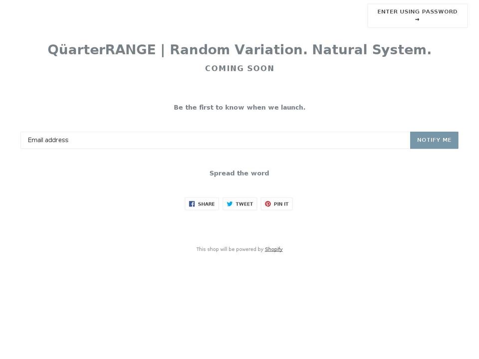 quarter-range.com shopify website screenshot