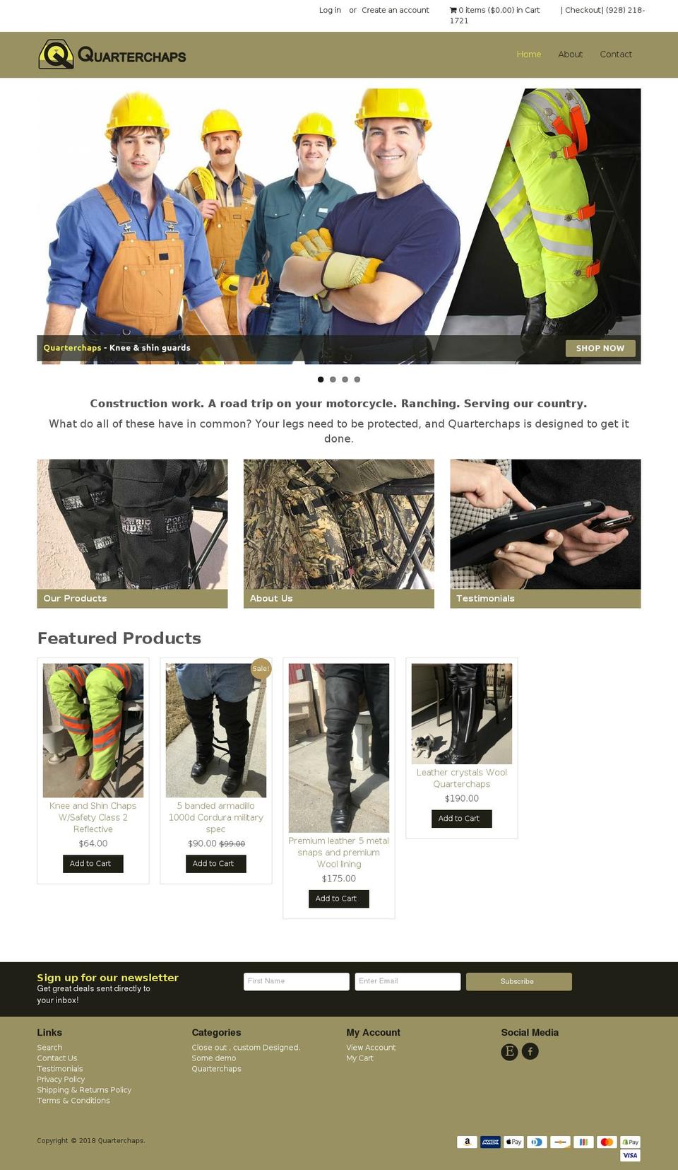 quarterchaps.com shopify website screenshot