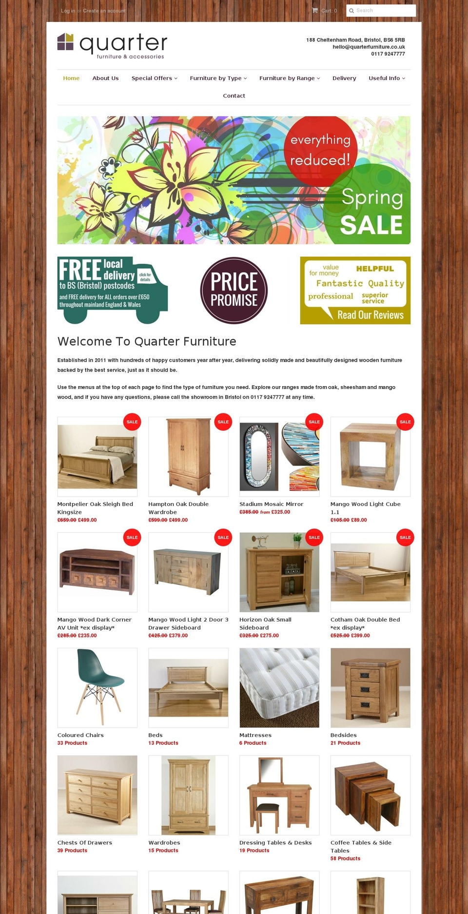quarterfurniture.com shopify website screenshot